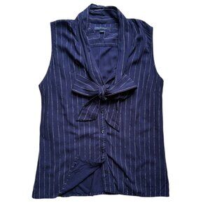 Tommy Hilfiger Womens Sleeveless Blouse with Bow Size L